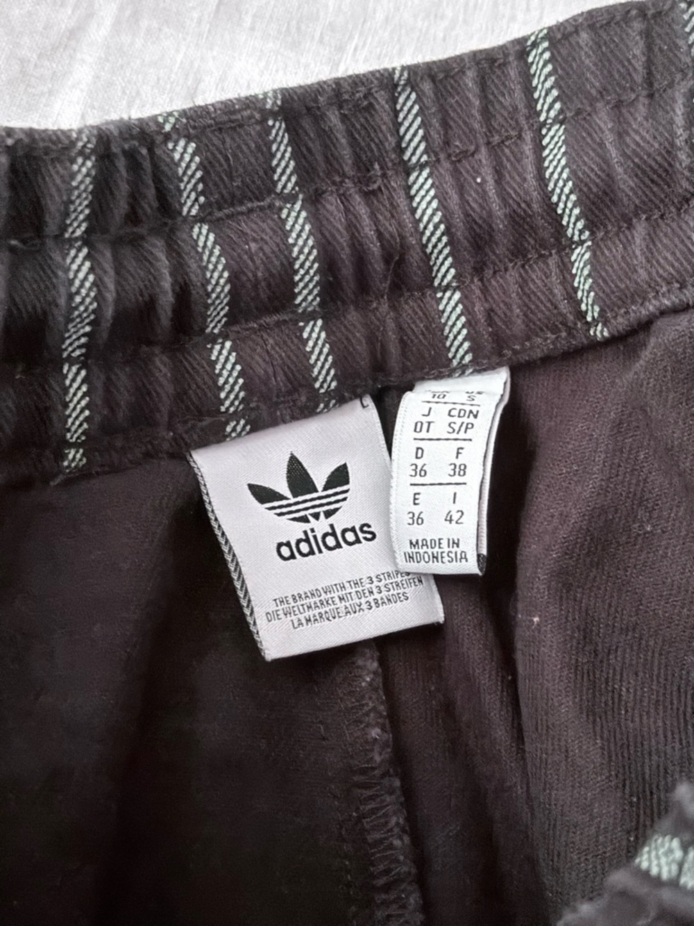 adidas Black Track Pants with light green Pinstripe Detailing - Picture 2 of 2